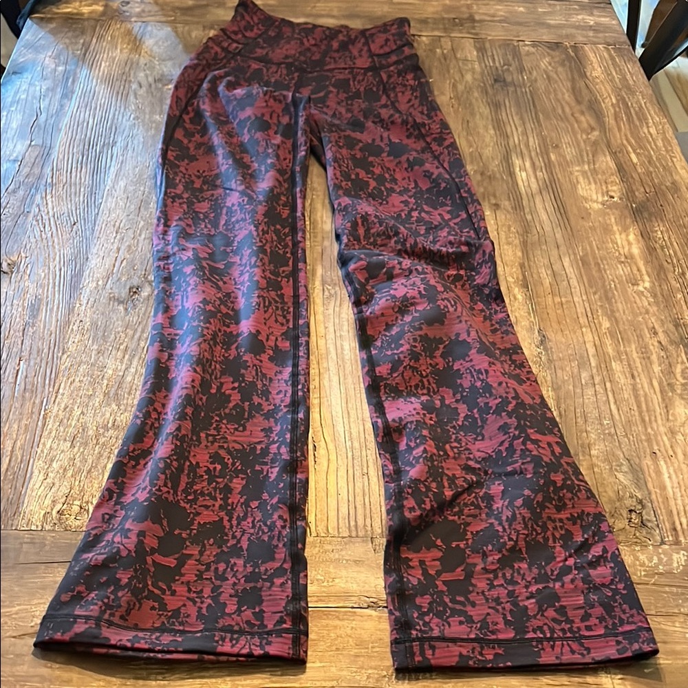 Lululemon Athletica Black and Red Flare Pants
